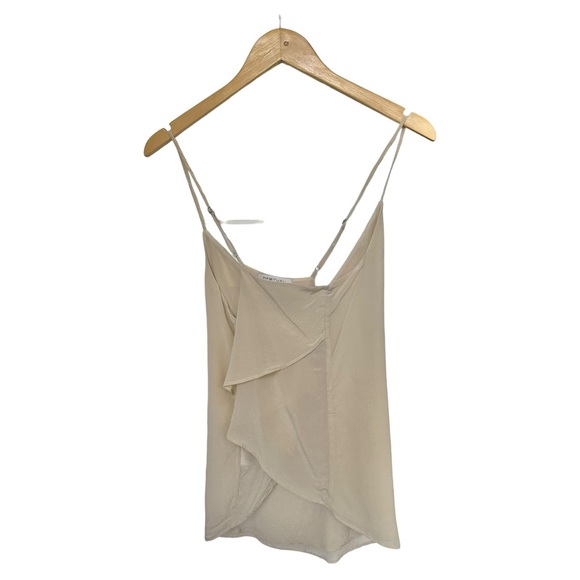 Habitual 100% Silk Shell Tank Beige Adjustable Straps Wrap Crop Back Size M - Picture 8 of 12